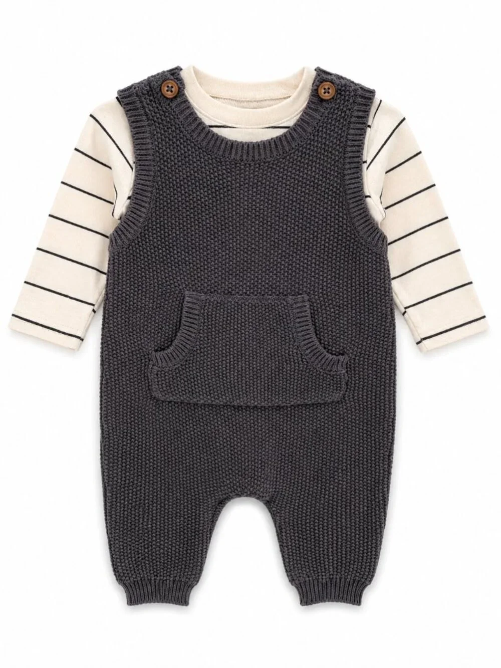 NWT Carter’s Baby Boy 2 Piece Sweater Romper Set Size 3 Months Knit Outfit - Picture 2 of 3